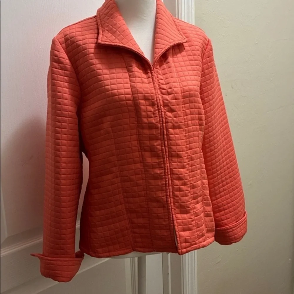 Robert Louis Coral Quilted Jacket Long Sleeves Cuffed Vintage Great Condition
